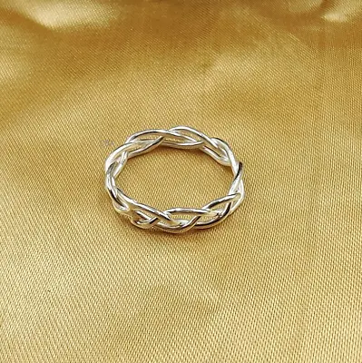 Hammered Ring Solid Sterling Silver Women Ring 925 Stamped Thumb Band VTR • $12.34