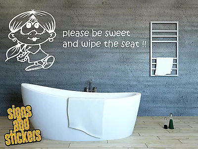 Bathroom Wall Sticker Decal If You Sprinkle When You Tinkle Quote Funny Art • £7.50