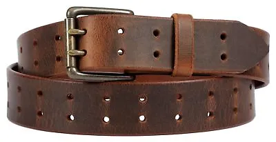 Brown Leather Belt Double Prong With Lifetime Warranty. #132-06 • $43