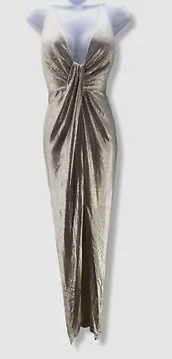 $290 Aidan Mattox Women's Pink Crossback Metallic Gown Dress Size 14 • $81.58