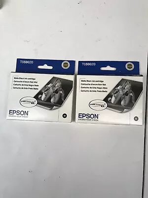 2 Sealed Epson Ink Cartridges TO59820 Matte Black For R2400 Exp: 2014 • $7.50