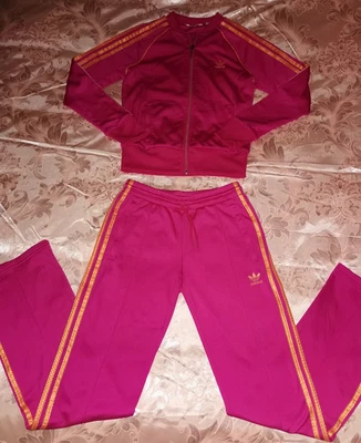 $550 • Buy Rare Adidas Vintage Super Star Tracksuit Set Hot Pink And Gold Orange