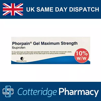 1 2 Or 3 Tubes Phorpain 10% Anti Inflammatory Pain Relief Gel 30g Sprains • £4.99