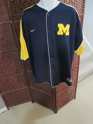 Vintage Nike Team Michigan Wolverines Baseball Jersey Size XXL • $14.72