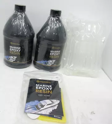 Aquaseal Marine Grade Epoxy Resin Two 64 Oz Bottles Sealed Kit • $41.39