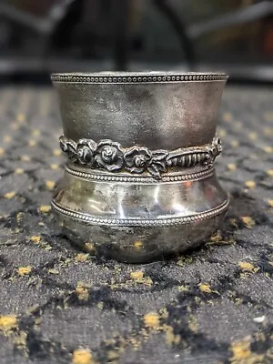 Antique Silver Cup- Quadruple Plate -Floral Victorian Era-3” Tall 3 1/2” Wide • $8