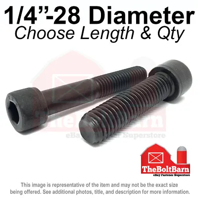 1/4 -28 Allen Socket Head Alloy Cap Screws Bolts Black Oxide FINE(Pick Size Qty) • $9.67