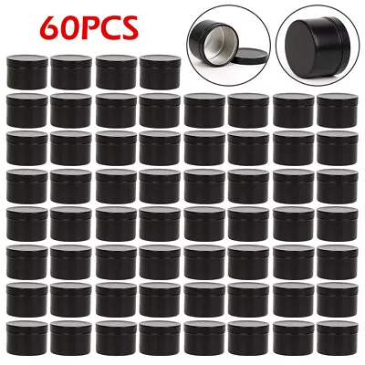 20/40/60X Candle Tins With Lid 50ml Round Candle Jars Empty Storage Xams Gift UK • £11.39