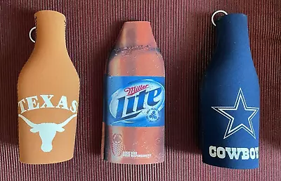 Dallas Cowboys Texas Longhorns Miller Light  3 Bottle Koozies • $5