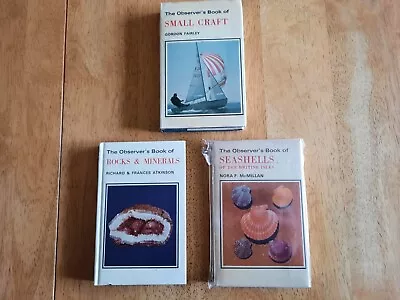 3 Observer Books Rock&minerals +small Craft&seashells • £12