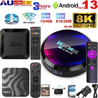 HD Android 10.0-13.0 Smart TV Box UHD 8K WIFI Media Player 2/4GB+16/64GB 8G Kit • $36.09