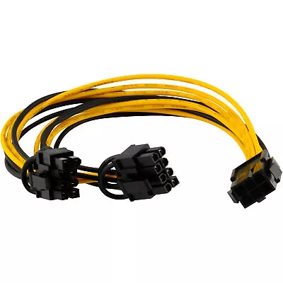 PCI-E 6-pin To 2x 6+2-pin (6-pin/8-pin) Power Splitter Cable PCI Express PCIe • $3.39