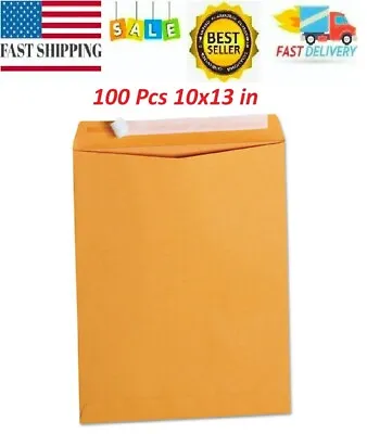 100Pcs ENVELOPES Self-Adhesive Closure 10x13 28lb Kraft Mailing Business Manila • $20.97