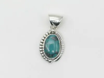 Navajo Larry Kaye Native American Sterling Silver And Turquoise Handmade Pendant • £65.57