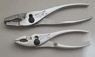 Vintage Crescent Tool Co USA-MADE Slip Joint Pliers G26 & L-28 Adjustable Tools  • $31.49