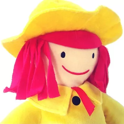 Kohls Cares Madeline Doll 14  Yellow Hat Coat Red Hair Soft Plush Stuffed Toy • $8.76