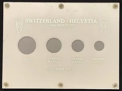 1986 Gold Switzerland Helvetia Proof 4 Coin Original Plastic Holder - NO COINS • $25