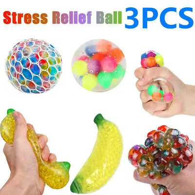 $11.40 • Buy 3 Pcs Sensory Squishy Vent Ball Fidget Toys DNA Beads Stress Relief Ball Squeeze