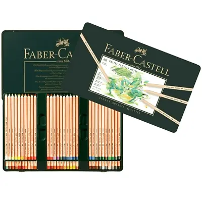 NEW 60x Faber-Castell Pitt Pastel Colour Coloured Pencils Tin Case Set Artists • $135.12