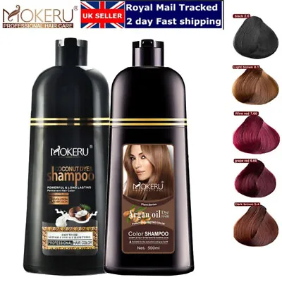 500ml Natural Herbal Permanent Hair Dye Instant Fast Hair Dye Color Shampoo UK • £9.45