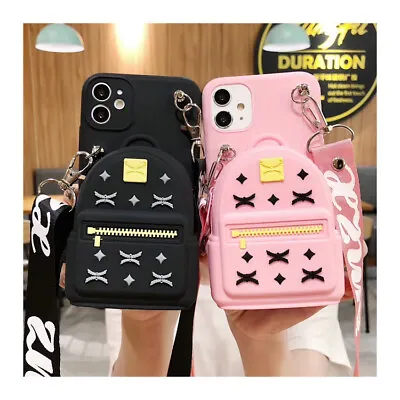 £5.39 • Buy 3D Backpack Wallet Purse Phone Case For IPhone 12 11 XR Samsung S21 Huawei P40