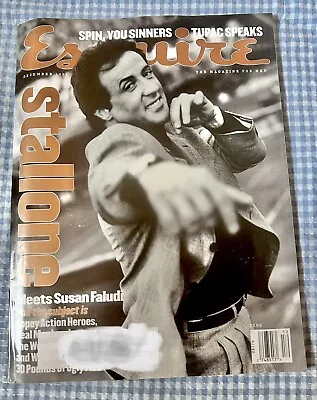 $28.85 • Buy Vintage  Esquire Magazine Dec 1996 Sylvester Stallone Susan Faludi Tupac Shakur