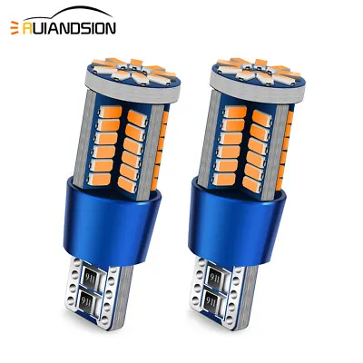 2x Amber T10 LED W5W 921 12V 24V Canbus 3014 57SMD Side Parker Wedge Light Bulb • $14.29