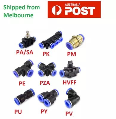 4/6/8/10/12mm Pneumatic Push In Fitting Air Valve Water Hose Pipe Connector  • $6.25
