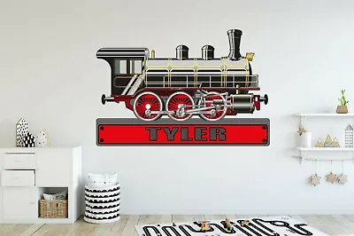 £22.99 • Buy TRAIN ENGINE PERSONALISED WALL STICKER Children's Boys Bedroom Decal Art 4 Size