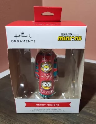 $16.97 • Buy Hallmark Minions Merry Minions Ugly Sweater Christmas Tree Ornament 2022