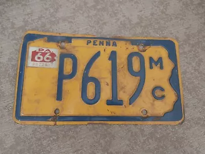 Vintage Penna PA Motorcycle P619 License Plate 1966 Sticker • $12.99