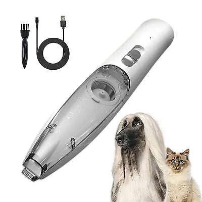 Dog Hair Trimmer With Vacuum Quite Dog Trimmer With LED Light USB Rechargeable • $28.66