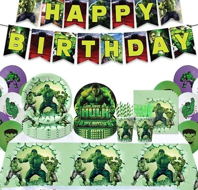 Avengers Hulk Tableware Party Supplies Superhero Kids Birthday Decoration • $8.99