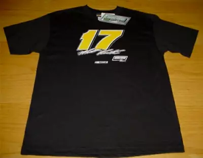 New WT Nascar Matt Kenseth #17 Roush Fenway Black Cotton T-Shirt Men's Large • $15