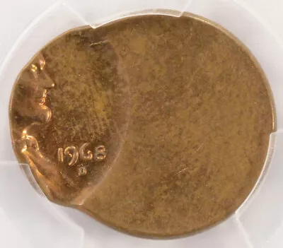 1968-D 1c Lincoln Cent Struck 75% Off-Center PCGS MS63RB • $76