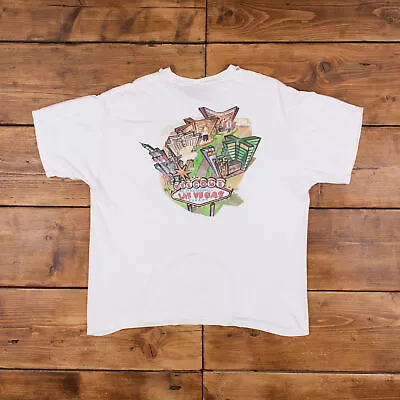 Vintage Fruit Of The Loom Graphic T Shirt XL Las Vegas Casino White Tee • $22.72