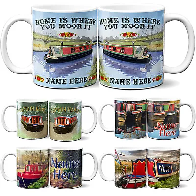 Personalised Narrowboat Mug Canal Barge Cup Birthday Fathers Day Custom Gift • £12.95