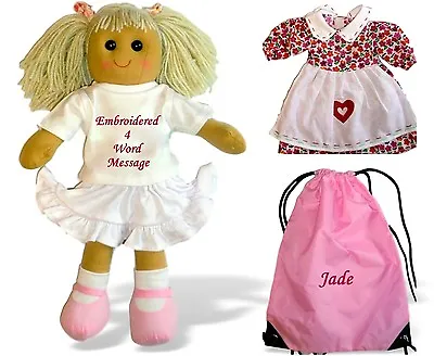 £24 • Buy Personalised Rag Doll FLOWER GIRL BRIDESMAID CHRISTENING BIRTHDAY NEW BABY Gift
