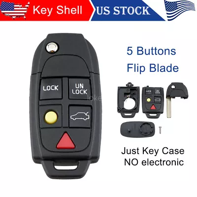 For Volvo S60 S80 XC90 XC70 V70 Flip Remote Car Key Shell Case Fob LQNP2T-APU • $10.89