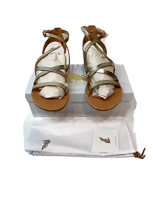 Ancient Greek Sandals Delia Platinum Women's 9 EUR 39 Metallic $295 NIB Shoes • $166.25