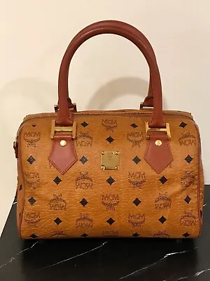 MCM Visetos Boston Vintage Leather Bag • $245