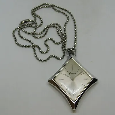 Vintage Endura Swiss Made Wind-up Women's Pendant Watch On Chain For Repairs • $18.99