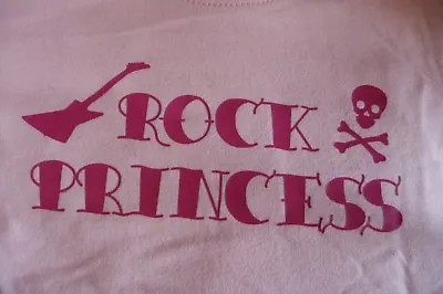 Pink Baby Girl Tee Shirt 'ROCK PRINCESS' 51cm Chest (20 ) 36cm Long (14 ) 1-2yrs • £3.69