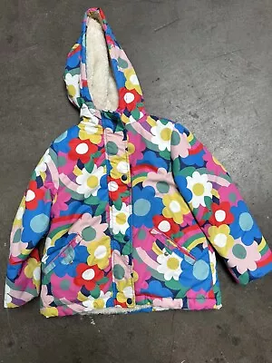 Mini Boden Multi Happy Flower Anorak Jacket Coat Water Resistant Size 5-6Y • $25