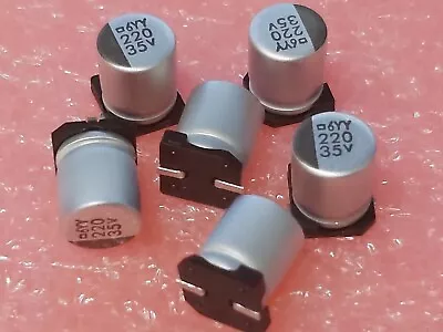 50x 220μF 220uF 35V 105° LESR SMD Elko Nippon Electrolyte Capacitor 8x10mm • $10.74