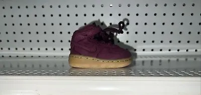Nike Air Force 1 Mid WB TD Bordeaux Boys Baby Athletic Shoes Sneakers Size 2C • $40