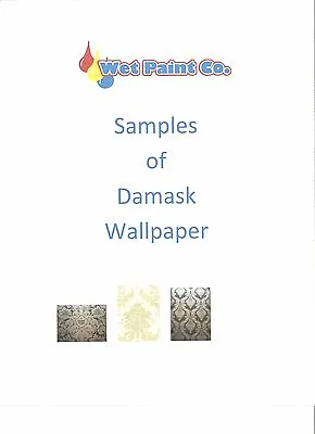 Samples Of Damask Wallpaper Or Border In Wet Paint Company Store • £1.90