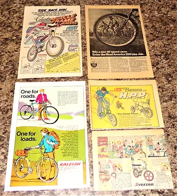 Vintage Bike Print Ads Columbia Pro Am Vista Banana Iverson Cadet 200 Raleigh • $6