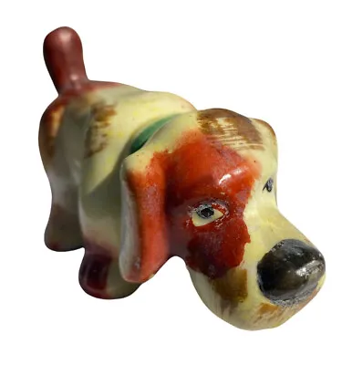 Vintage MK Japan Basset Hound Dog Figurine Hand Painted Porcelain Self Decor • $12.88