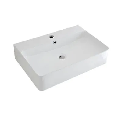 £139.99 • Buy Modern Bathroom Rectangular Countertop 1 Tap Hole Basin Sink 600mm X 420mm